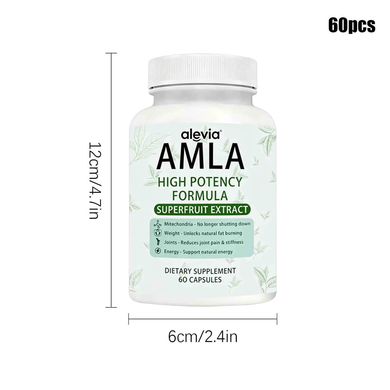 Alevia Organic Amla Capsules 1000mg Indian Gooseberry Antioxidant Supple 60c