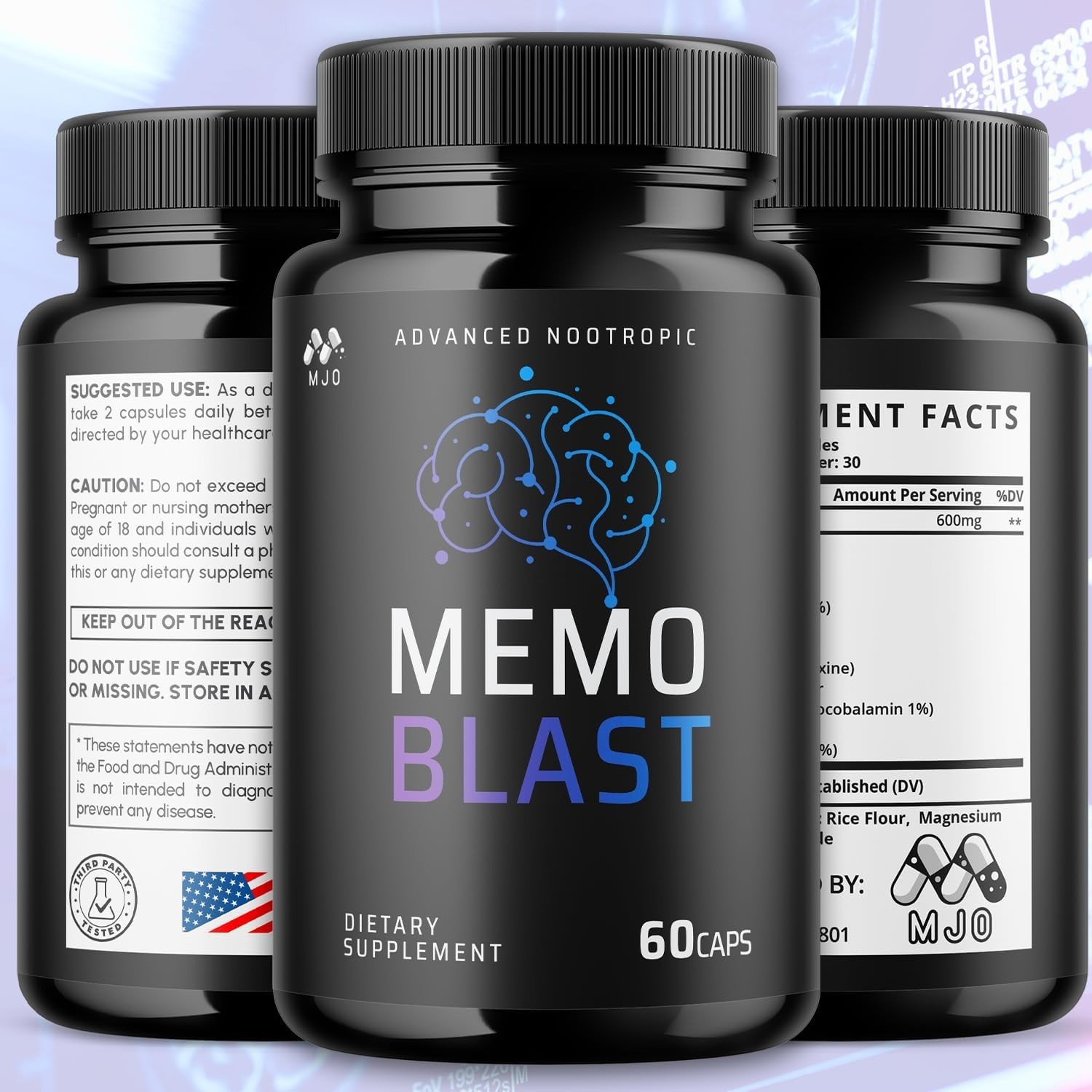 Memo Blast ~ MemoBlast Advanced Nootropic Dietary Supplement 60 Capsules 1Bottle