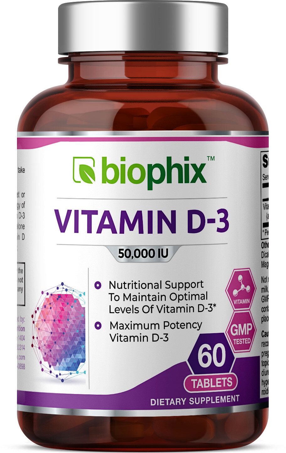 Biophix Vitamin D-3 50000 IU 60 Tabs High Potency