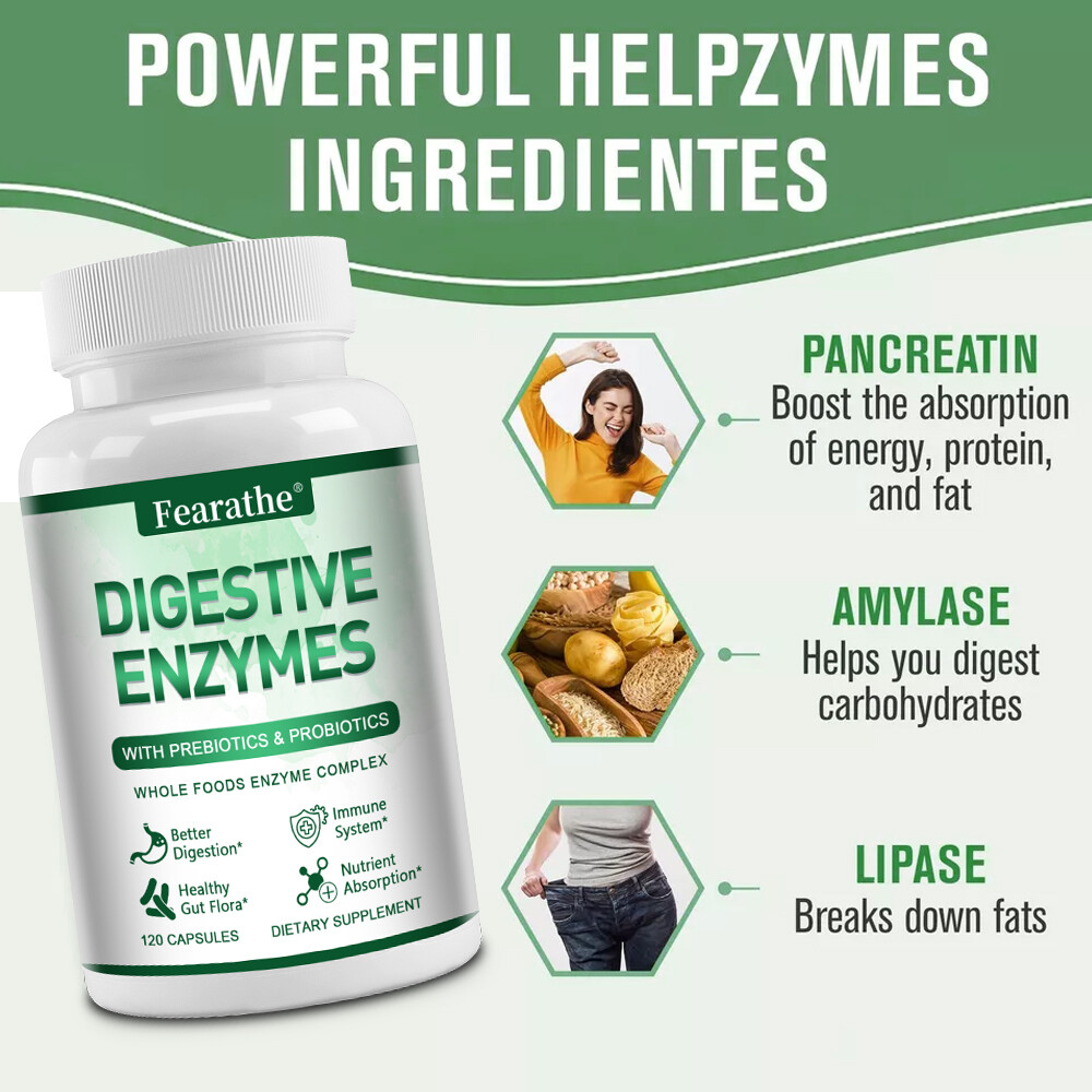 Digestive Enzymes Plus Prebiotics & Probiotics – Immune Support, Bloating Relief