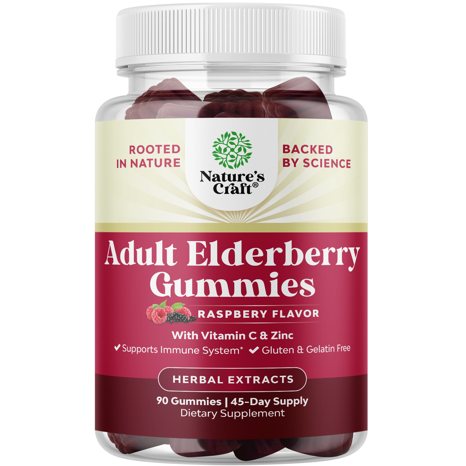 Elderberry Vitamin C and Zinc Gummies – Advanced Immune Booster Sambucus 90ct