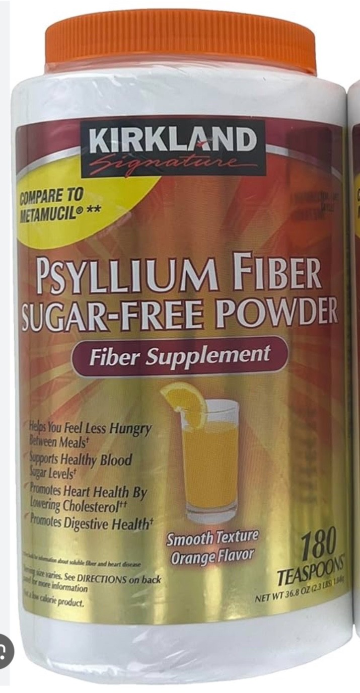 Kirkland Sugar Free Psyllium Fiber Supplement Powder 180 Doses. EXP 02/2028