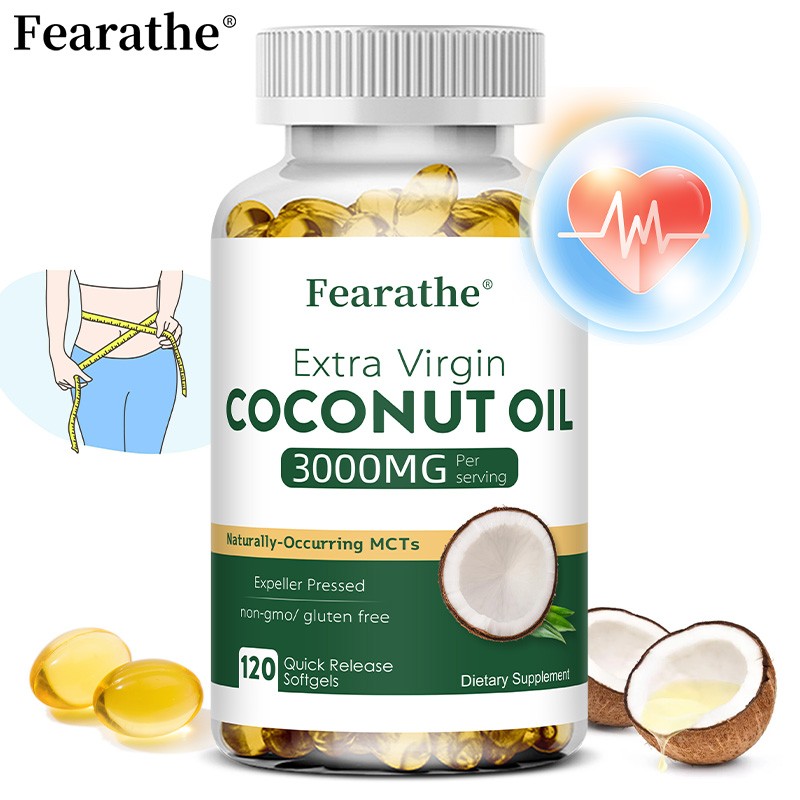 Coconut Oil Softgel Improve Digestive Heart Heart Skin Health Burn Fat 120