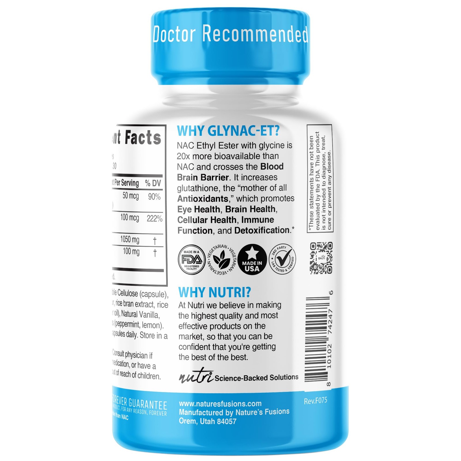 GlyNAC-ET NAC Supplement N-Acetyl Cysteine Ethyl Ester – 60 Count (Pack of 1)