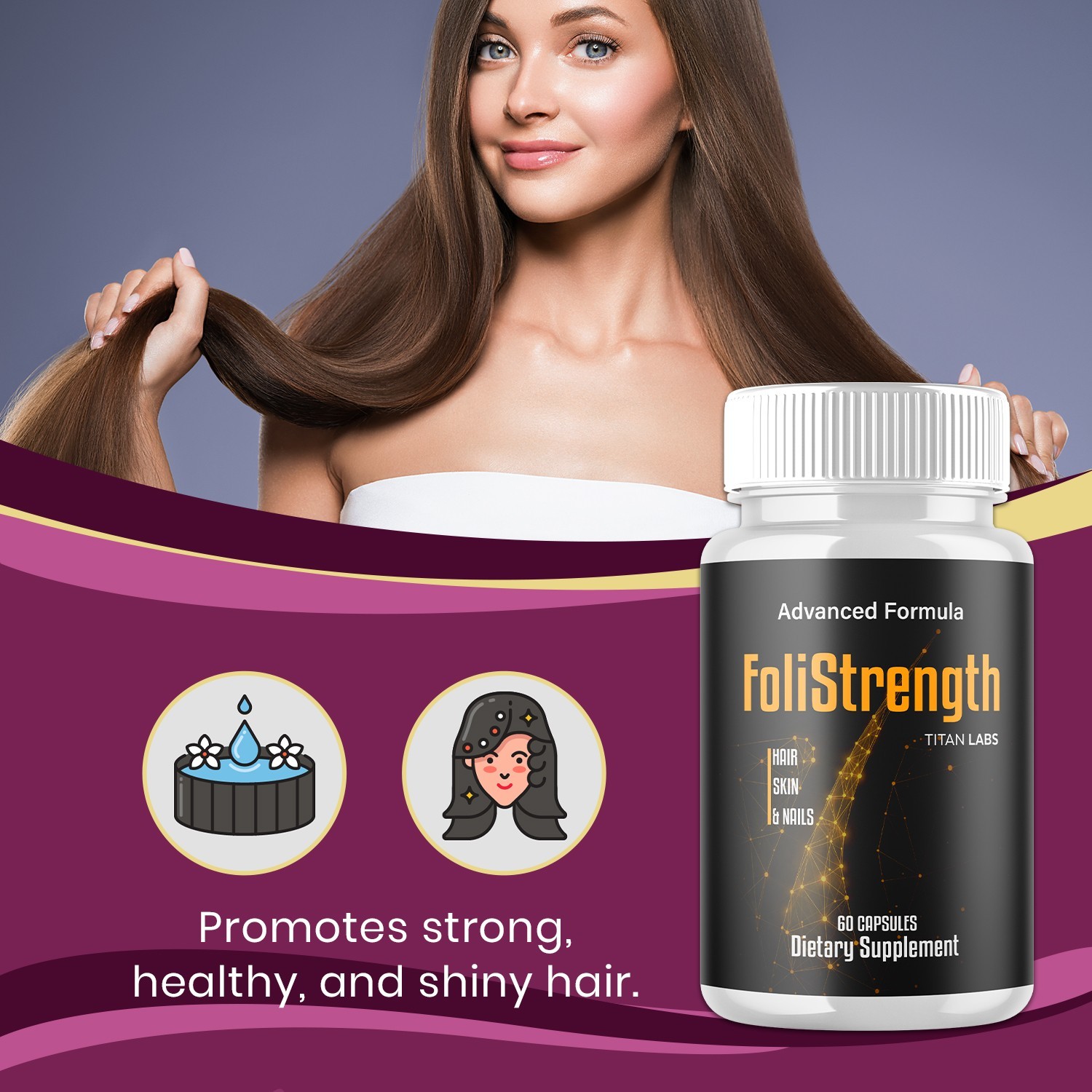 (2 Pack) FoliStrength Pills Advanced Healthy Hair Support Foli Strength 120 Caps