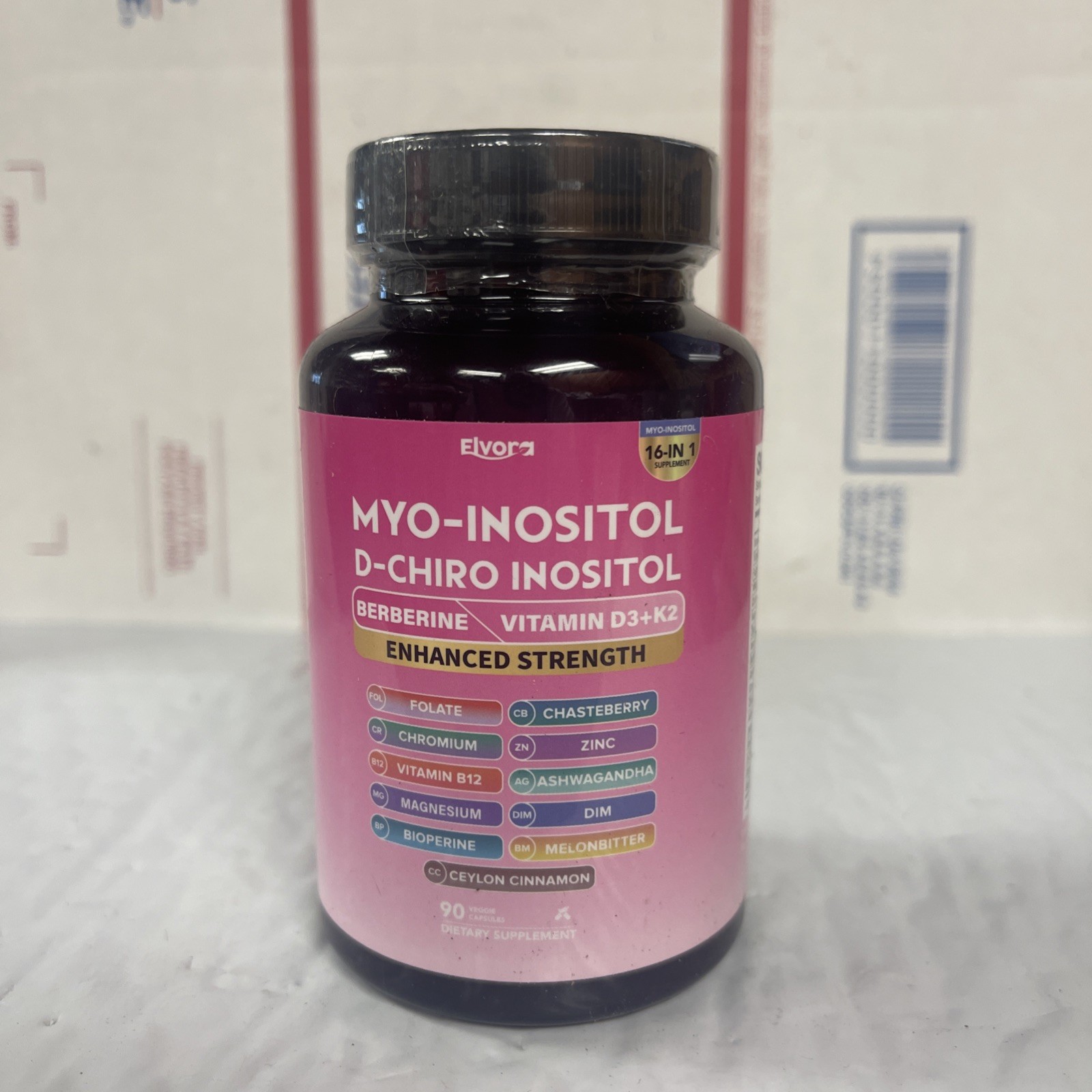 Myo-Inositol D-Chiro Inositol Berberine Vitamin D3+K2 Dietary Supplements 90 Cap