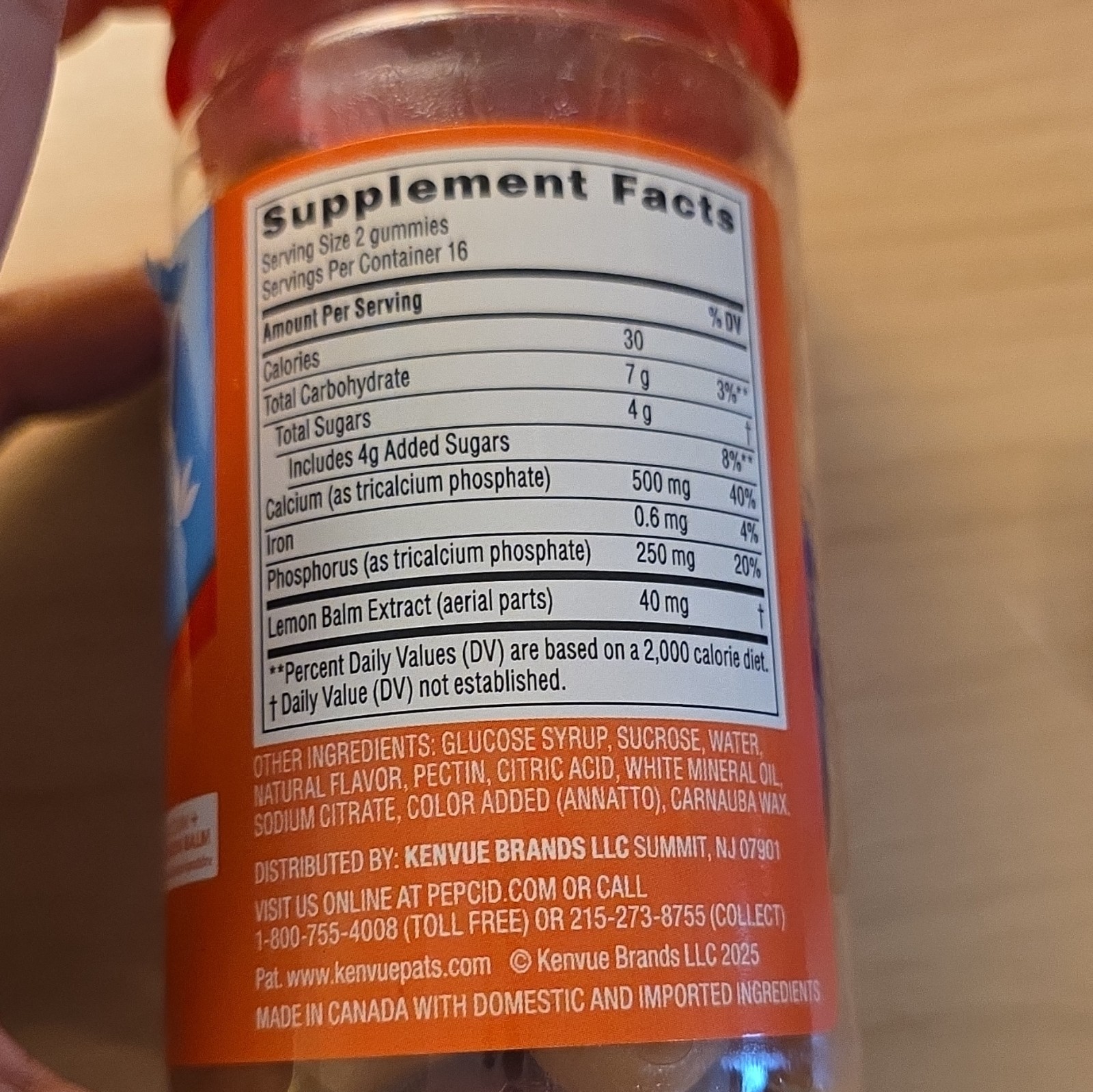Pepcid Soothing Gummies Peach-Raspberry 32 Ct Heartburn + Stress Relief Oct 2027