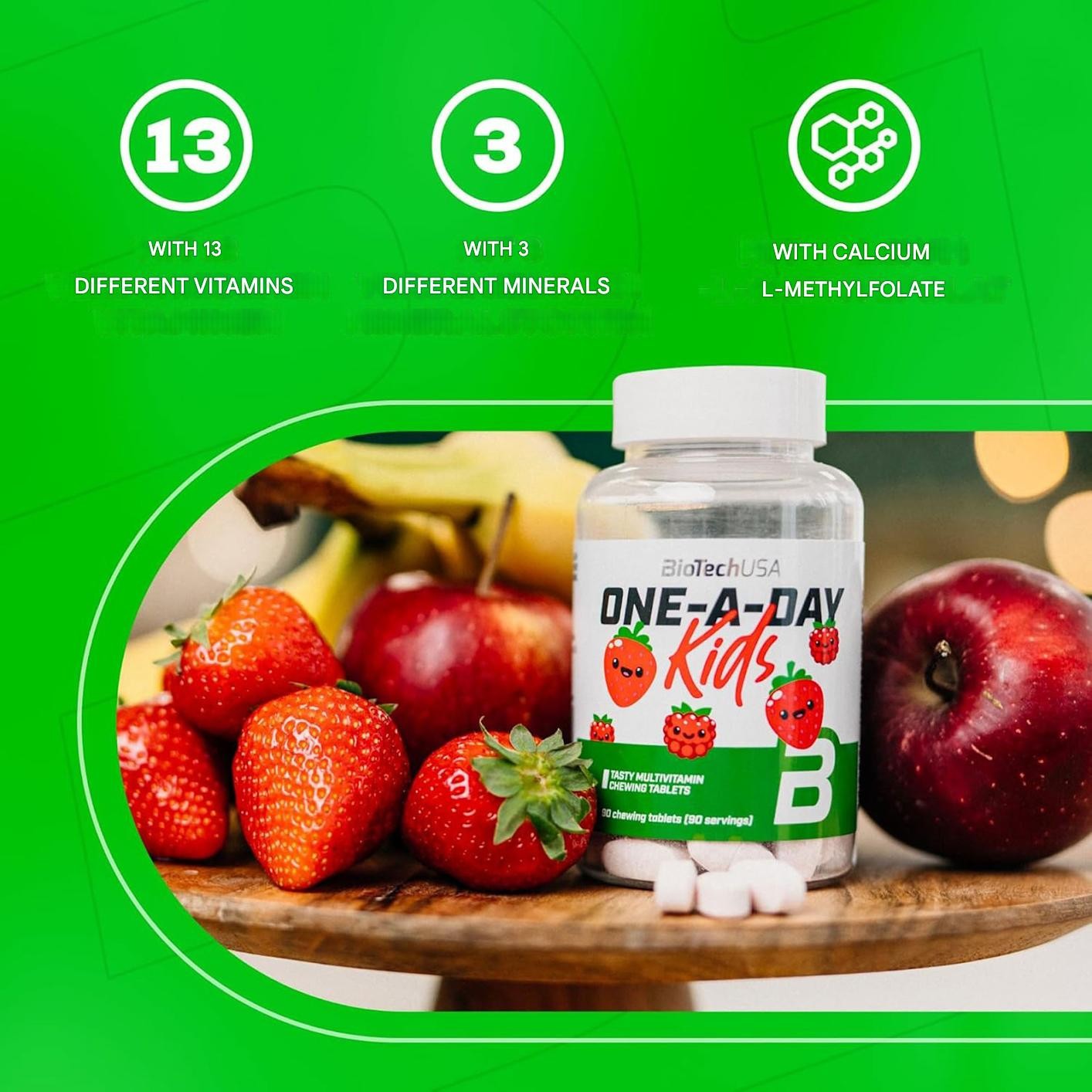 ONE-A-DAY KIDS – 90-180 Chewing Tabs – Multivitamin for Children Immune Function