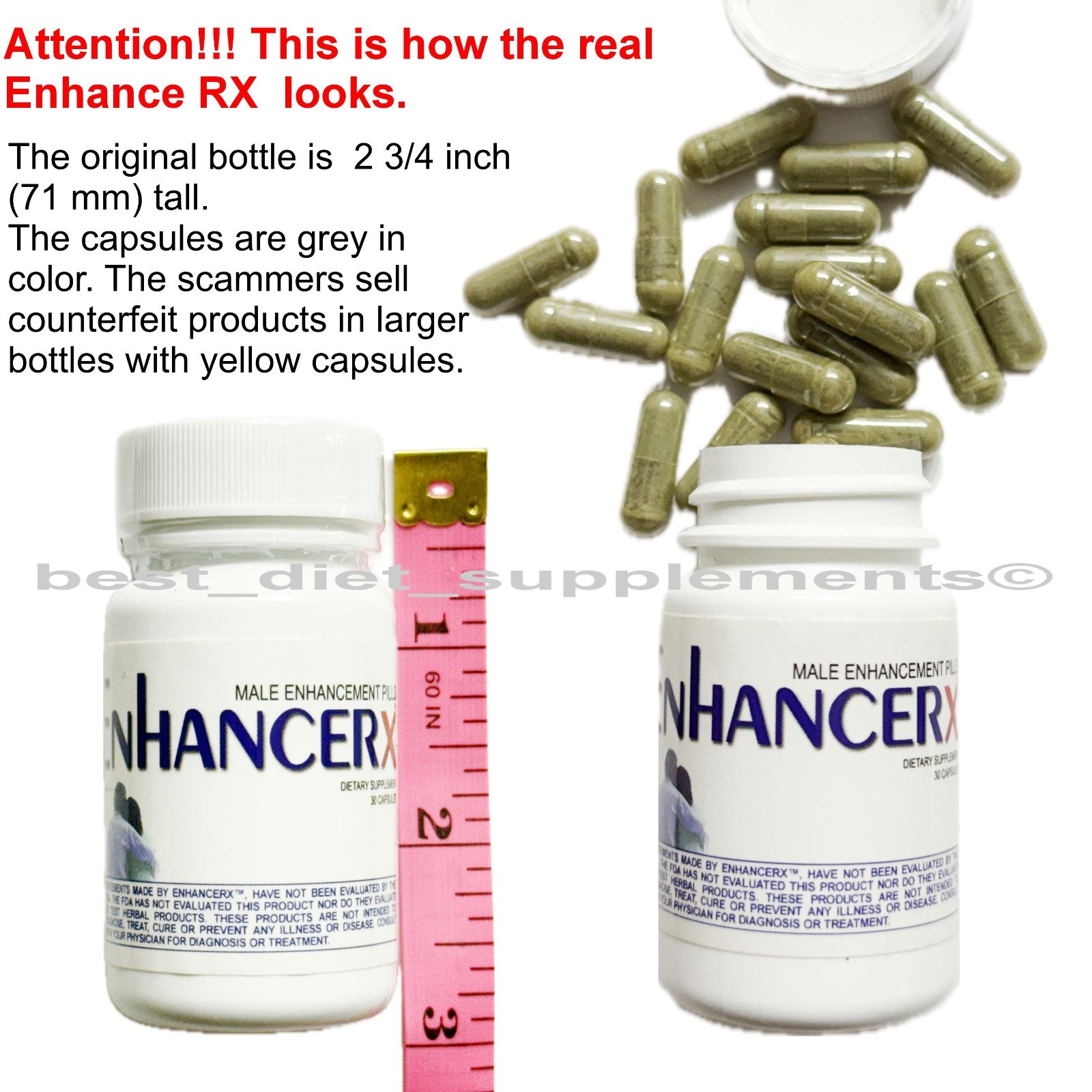 ENHANCERX ENHANCE RX MALE ENHANCEMENT PILLS BIGGER SIZE SEXUAL ENERGY 30 CAPS