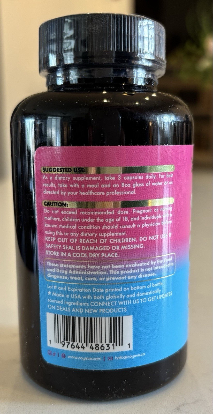 Zoyava Collagen Biotin Keratin Hyaluronic Acid Capsules 90 Ct Exp. 04/29 Sealed