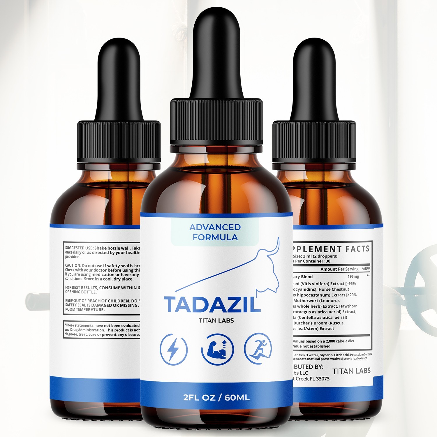 (1 Pack) Tadazil Male Health Support Drops Advanced Tada Zil Vitamin 30 Servings