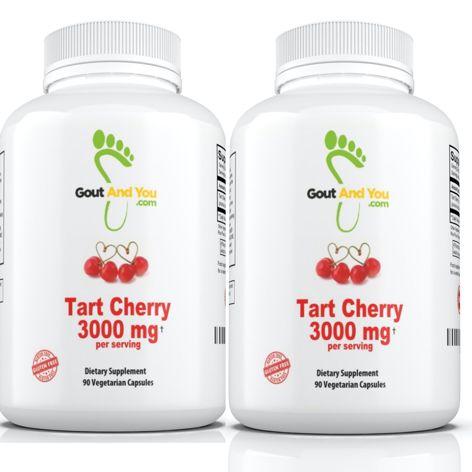 2 Bottles Tart Cherry Extract by GoutandYou.com -3000 mg – Gluten Free – Vegan