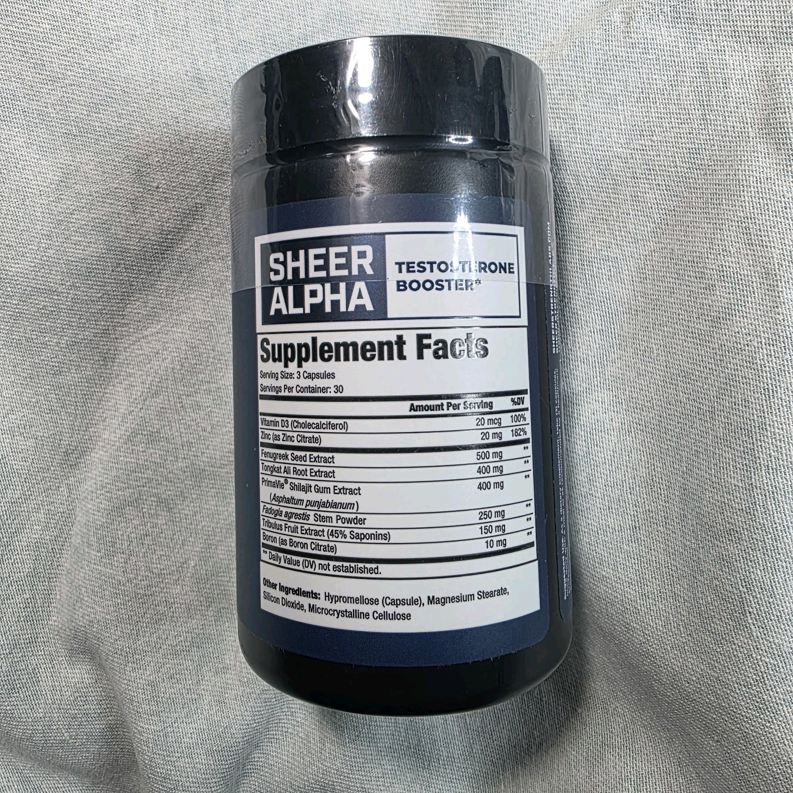 Lot of 3 – Testosterone Booster, Sheer Alpha T-Booster, 90 Caps, 30 Svg / Bottle