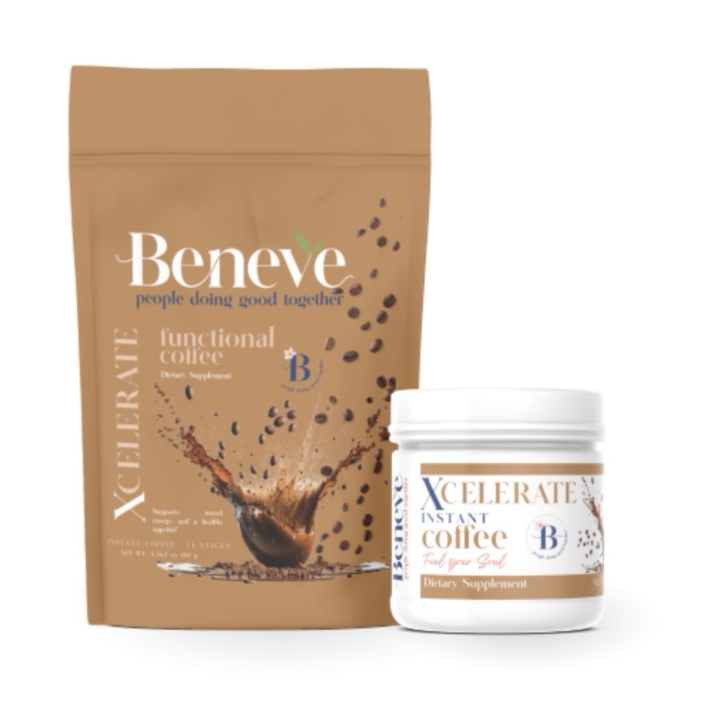 Beneve Xcelerate Dietary Supplement Functional Coffee – TUB or STICKS