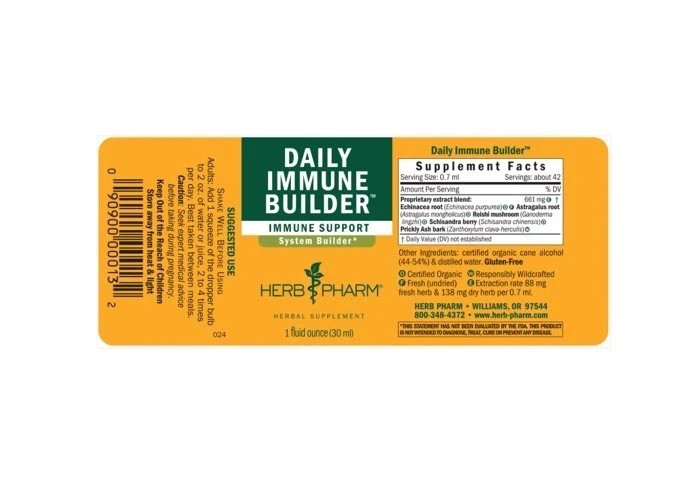 Herb Pharm Daily Immune Builder Herbal Immune System Defense 1 Ounce