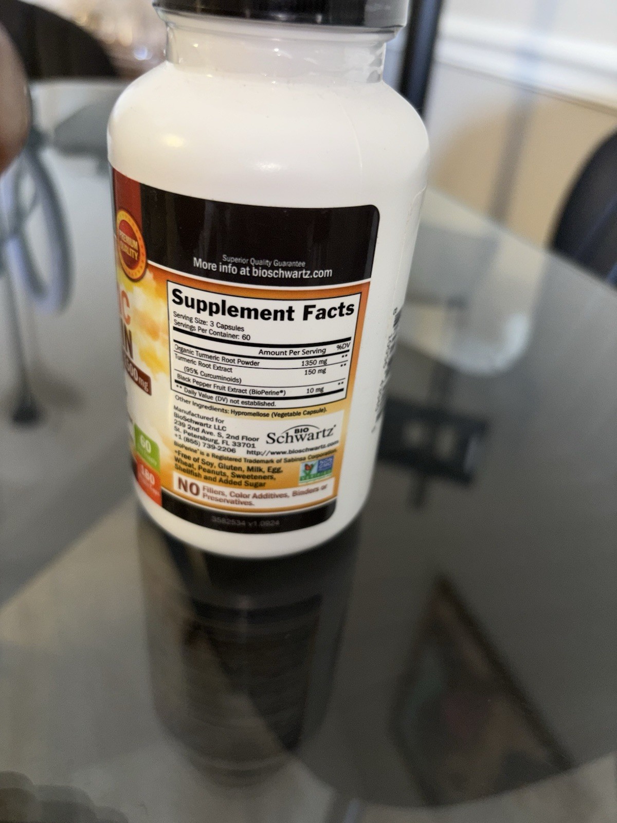 BioSchwartz Turmeric Curcumin 95% with BioPerine Antioxidant Capsules
