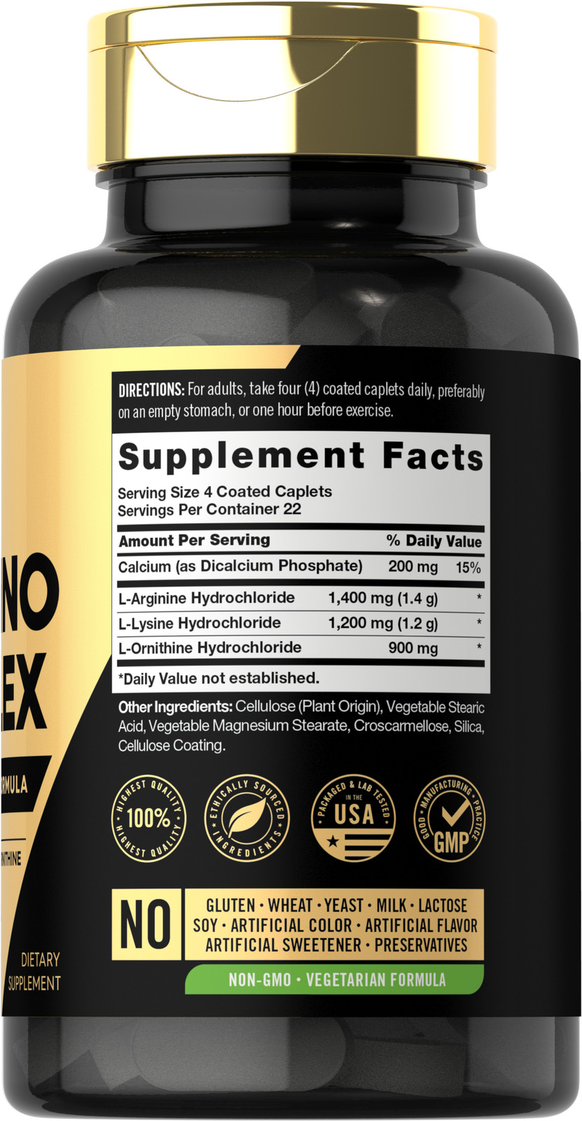 Tri-Amino Complex | 90 Caplets | L-Arginine L-Ornithine L-Lysine | by Carlyle