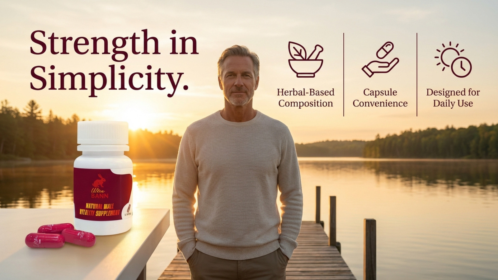 Ultra Bann Vitality Booster for Men – 15 Caps| Natural Testosterone Support