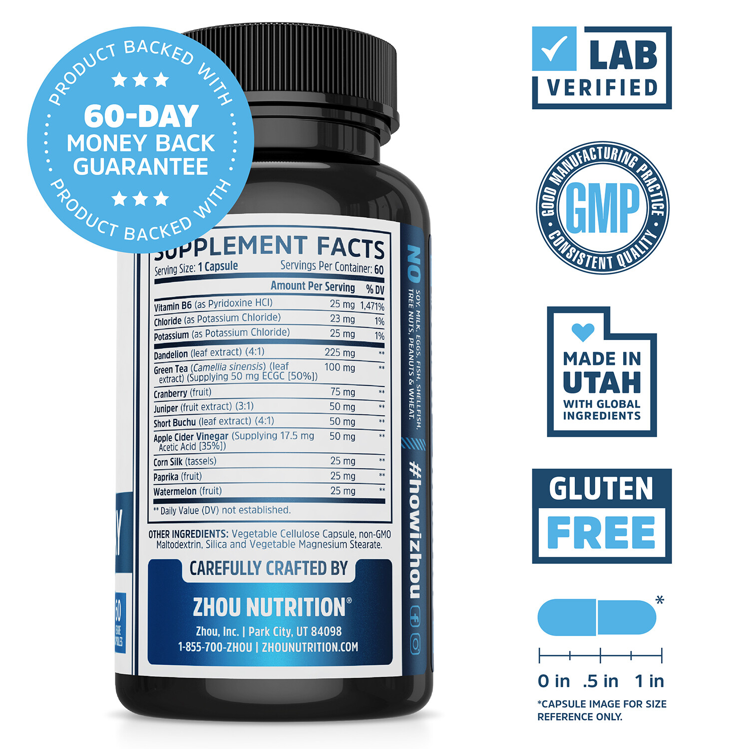 Zhou Water Away Herbal Formula for Healthy Fluid Balance | 60 capsules