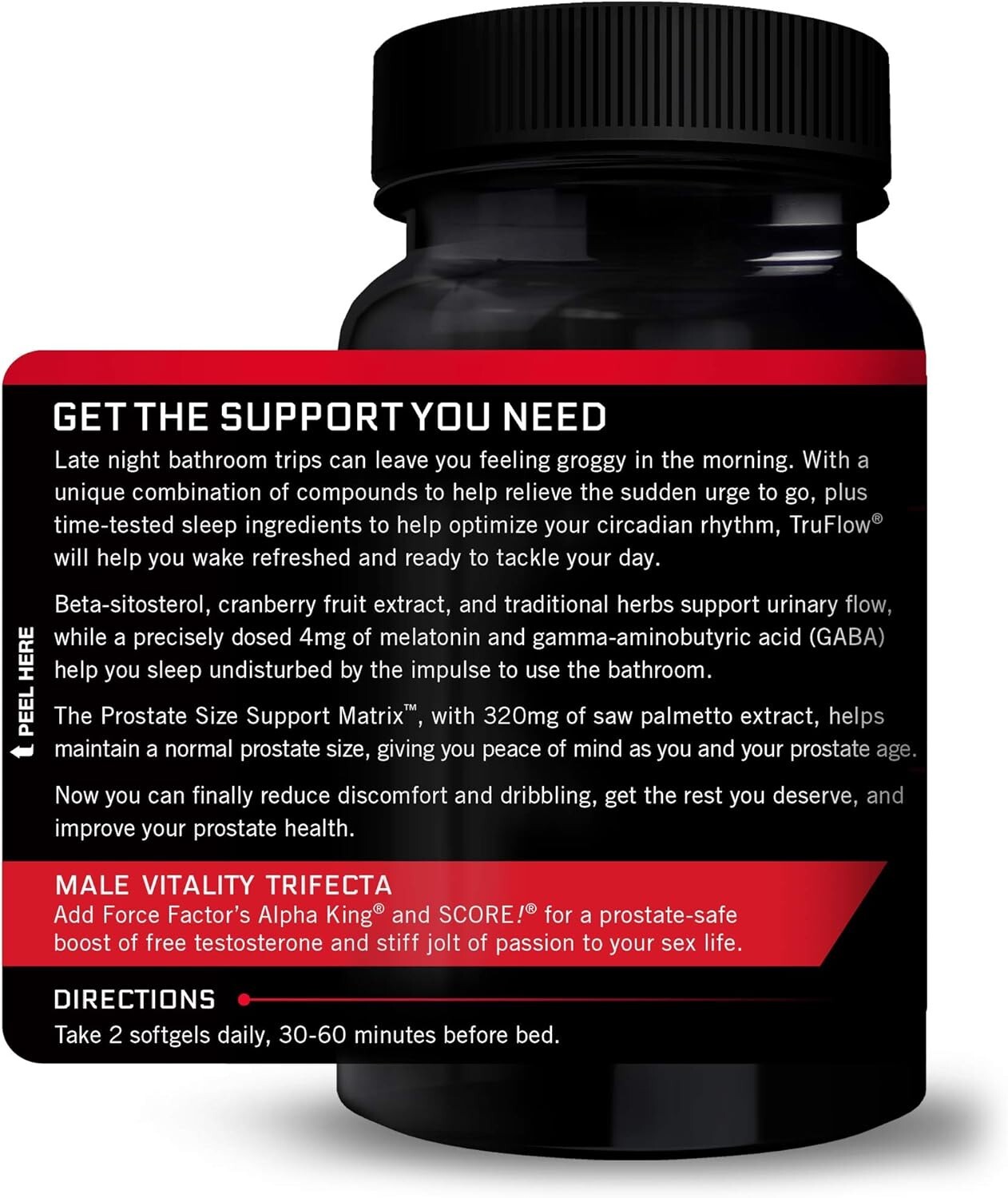 Force Factor TRUFLOW Prostate Support Supplement for Men – 30 Softgels