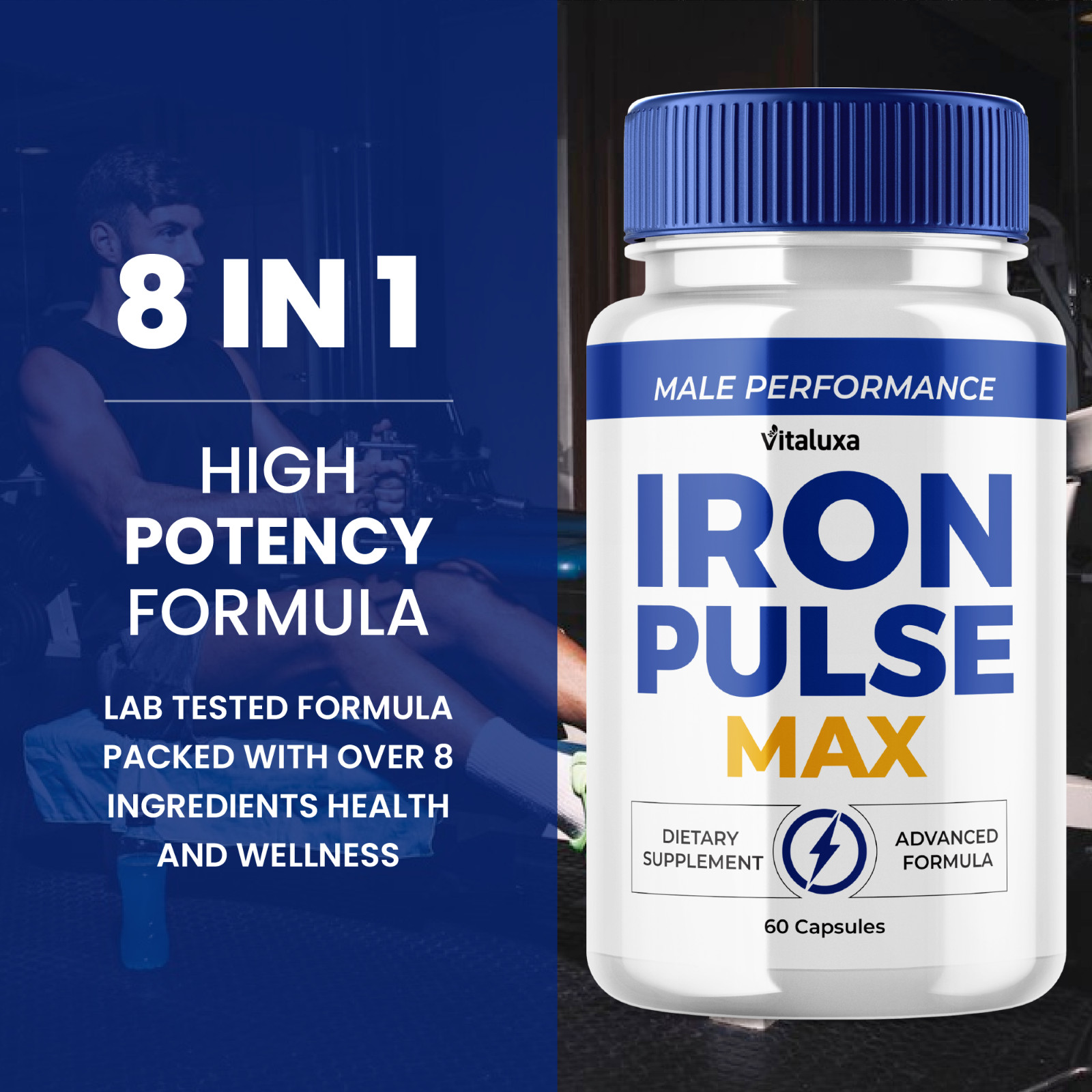 Iron Pulse Male Energy Pills, IronPulse for Men Health (60 Capsules)
