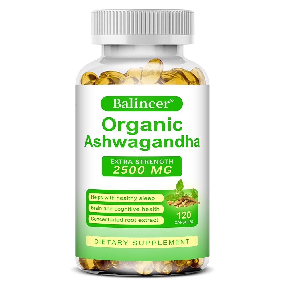 Organic Ashwagandha Capsules Improve Mood Improve Attention Energy 30-120 Pills