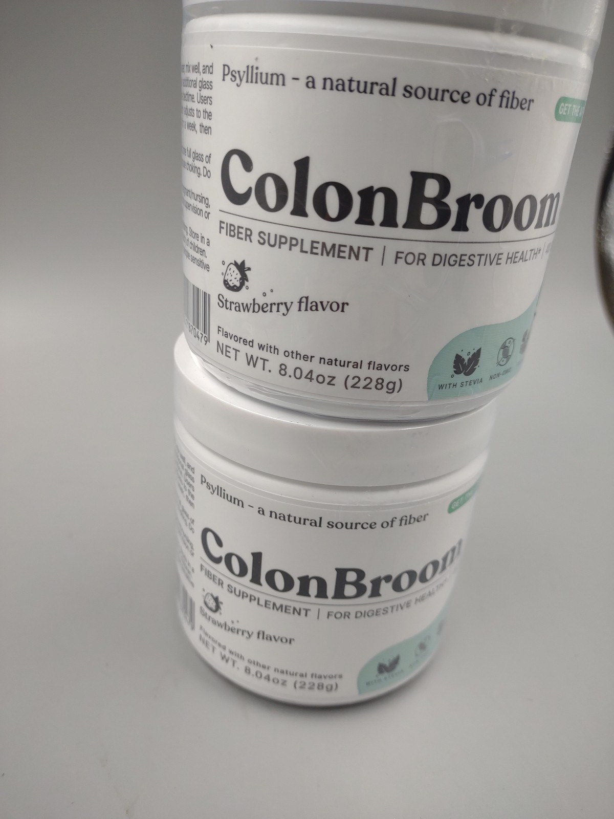 Lot Of 2 ColonBroom Fiber Supplement ~ 8.04 oz ~ Strawberry ~ Expires 09/2026