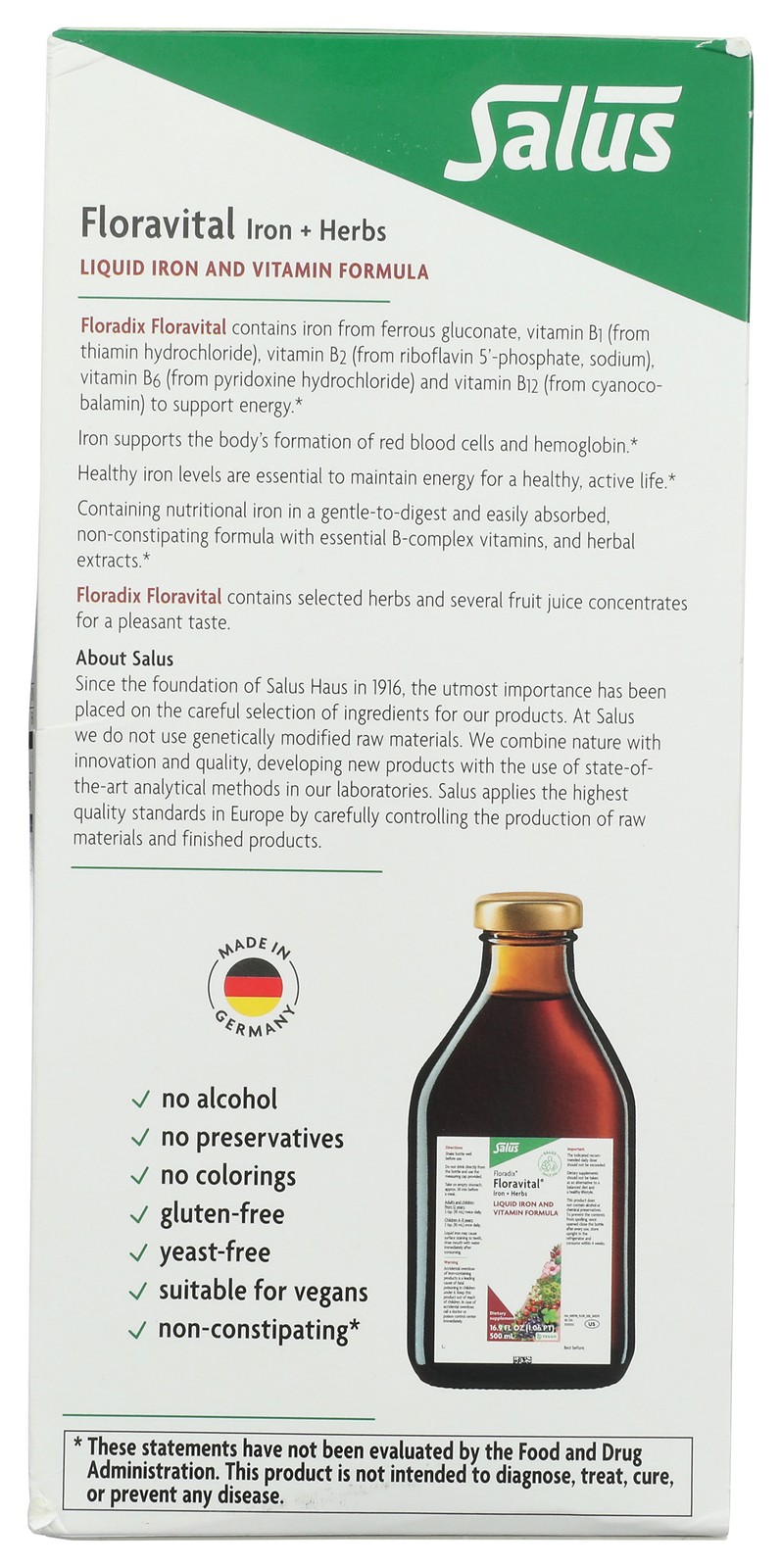 Floravital Liquid Iron And Vitamin Supplement 16.9 Fl Oz By Salus 17 1 Pack