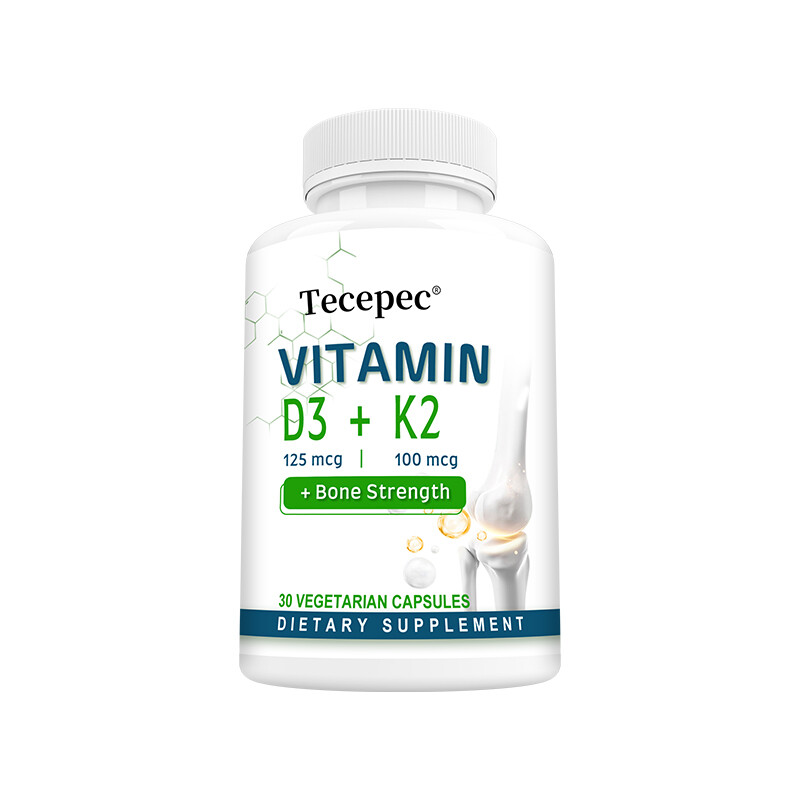 Vitamin K2 (100mcg) + Vitamin D3 (5000 IU) 30/60/120 Softgels – Gluten Free