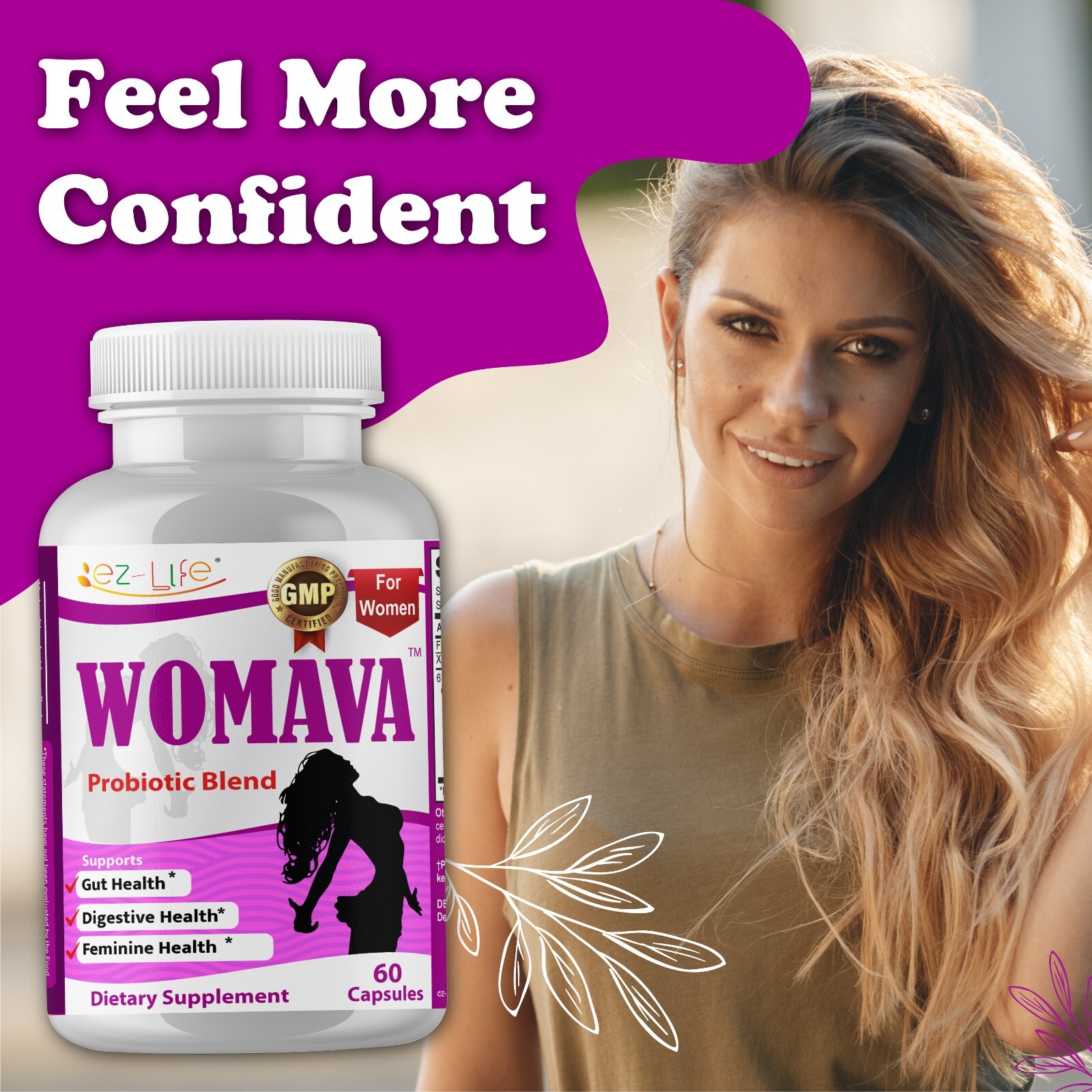 Vaginal Probiotics for Women pH Balance for Digestive Health, Immune 60 Caps