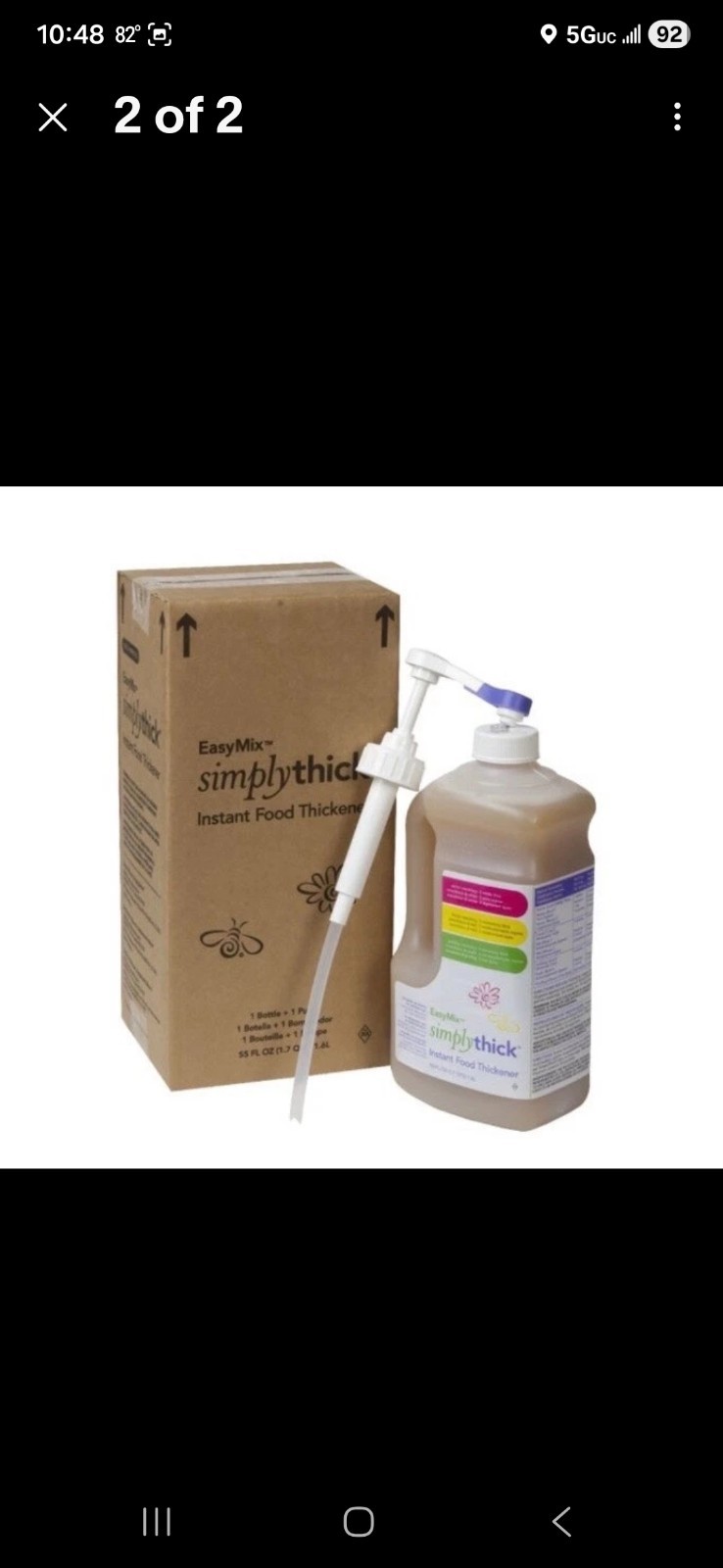 SimplyThick Easy Mix Food & Drink Thickener Unflavored 55oz/1.6 Liter Bottle