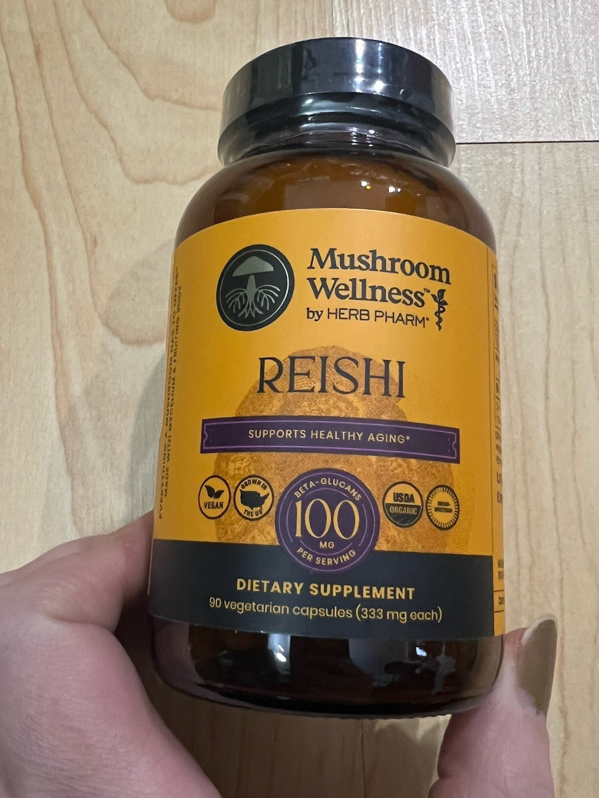 Herb Pharm Reishi 90 Capsules Vegan USDA Organic Immune Support
