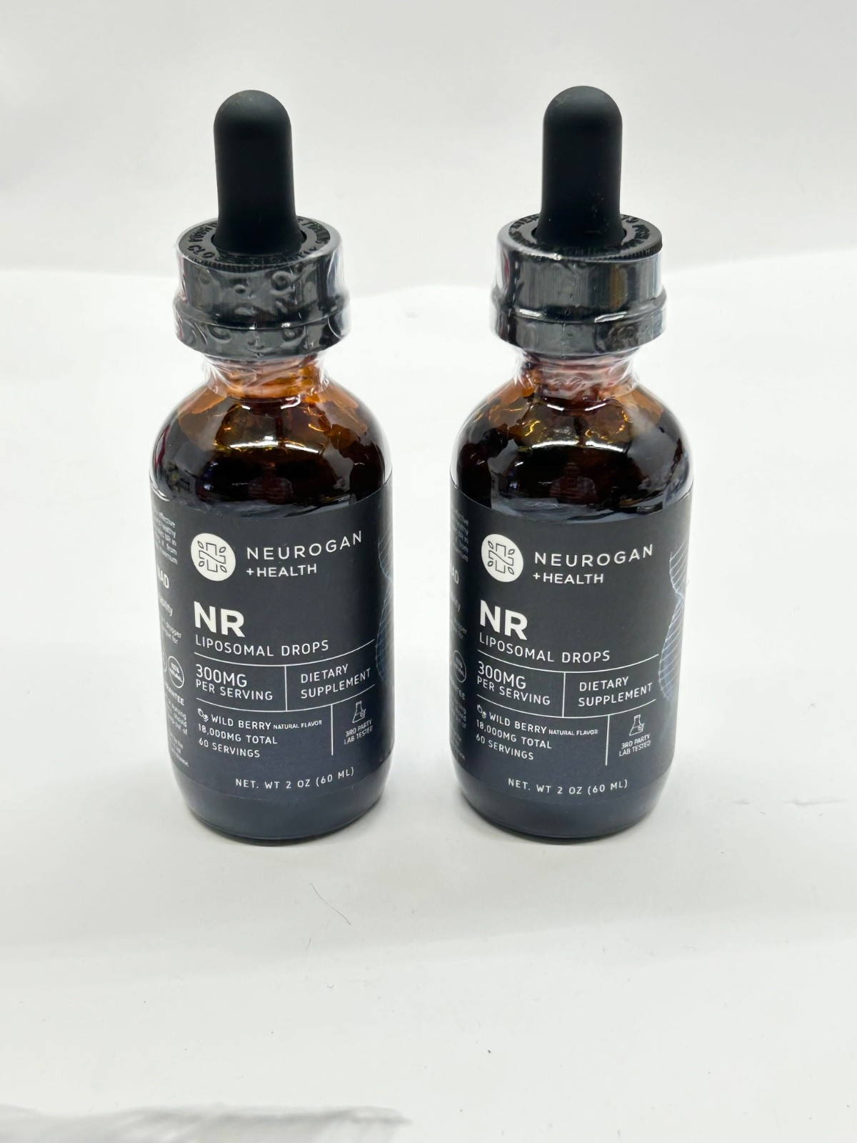 Neurogan Health NR Liposomal Drops 300mg Wild Berry 2 oz 60mL Sealed 2 Pack