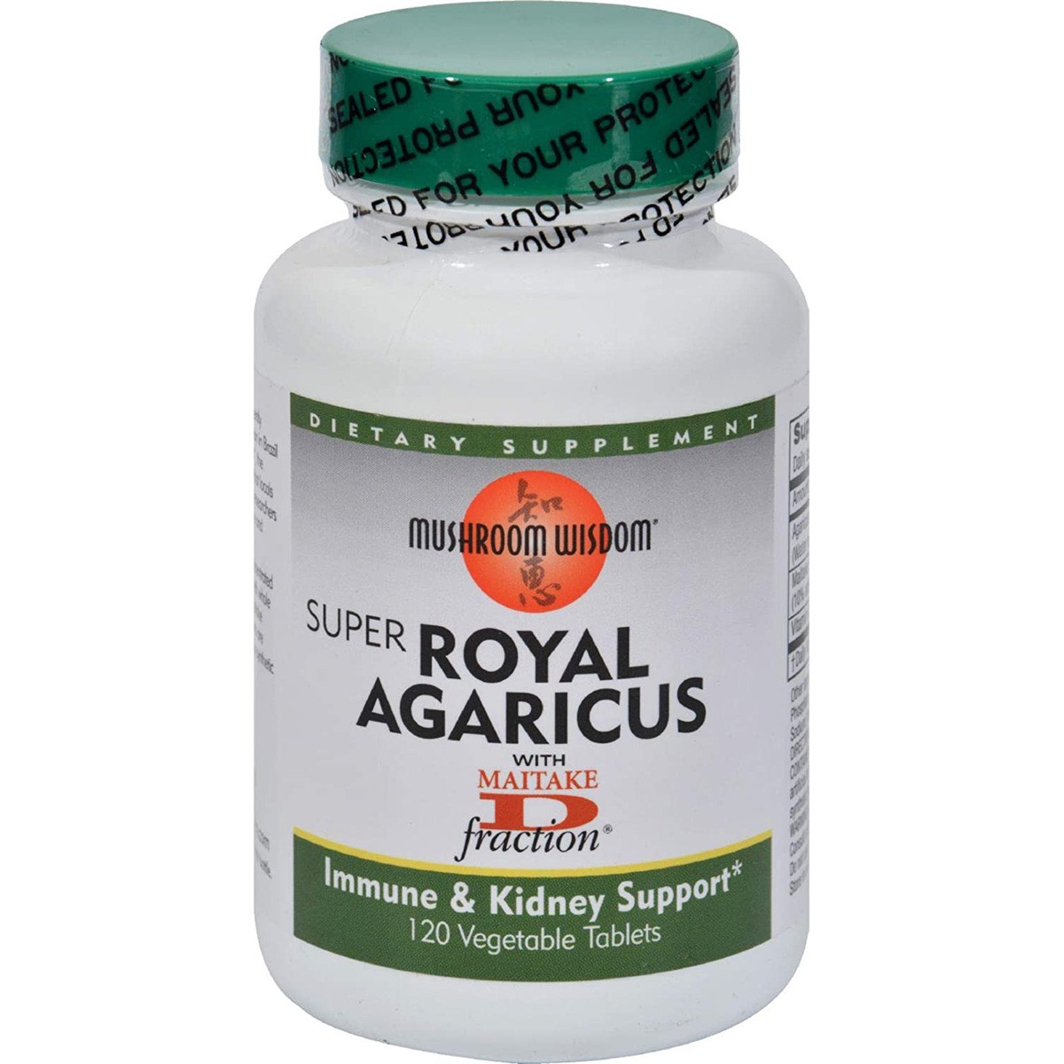 Mushroom Wisdom Super Royal Agaricus 120 Tablets Immune Kidney Support 1 Pack