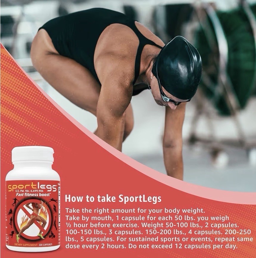 SportLegs Fast Fitness Boost Pre-Workout Capsules NSF Sport Vegan 120 Exp 03/29