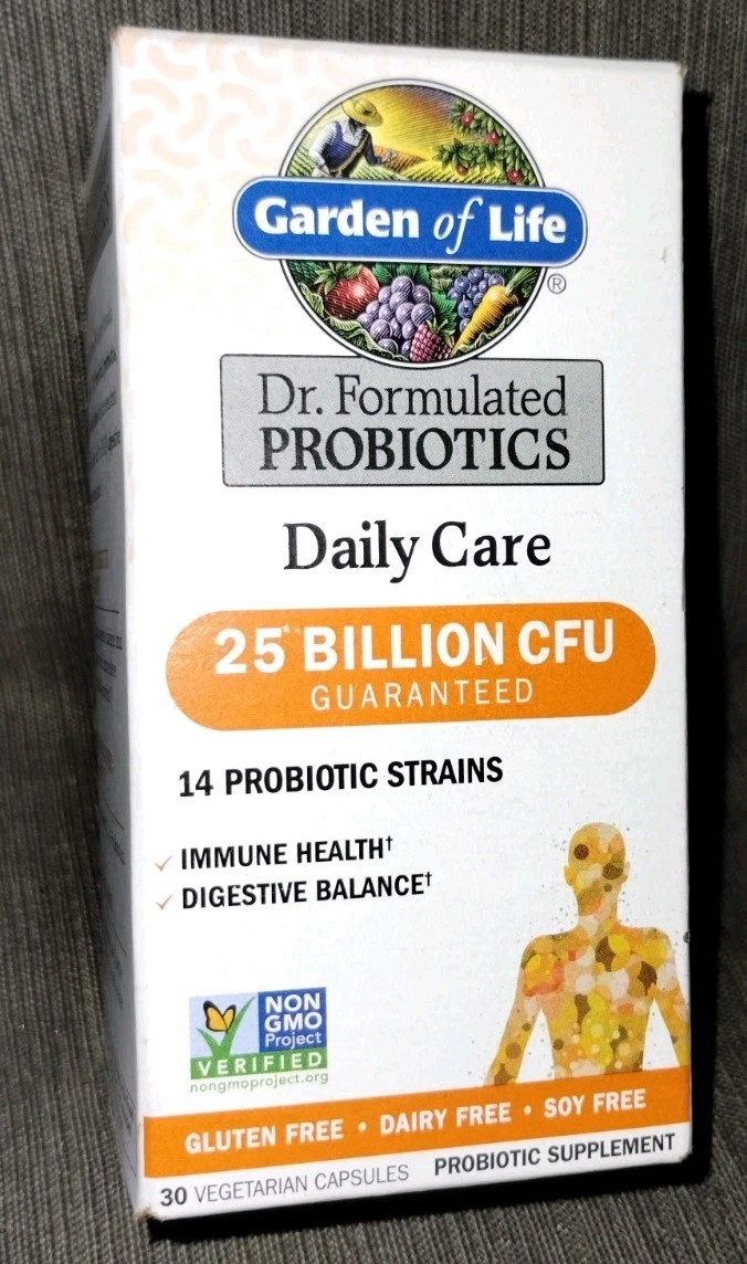 2 GARDEN OF LIFE DAILY CARE 25 BILLION CFU PROBIOTIC, 30 CAPSULES EACH EX 11/26+