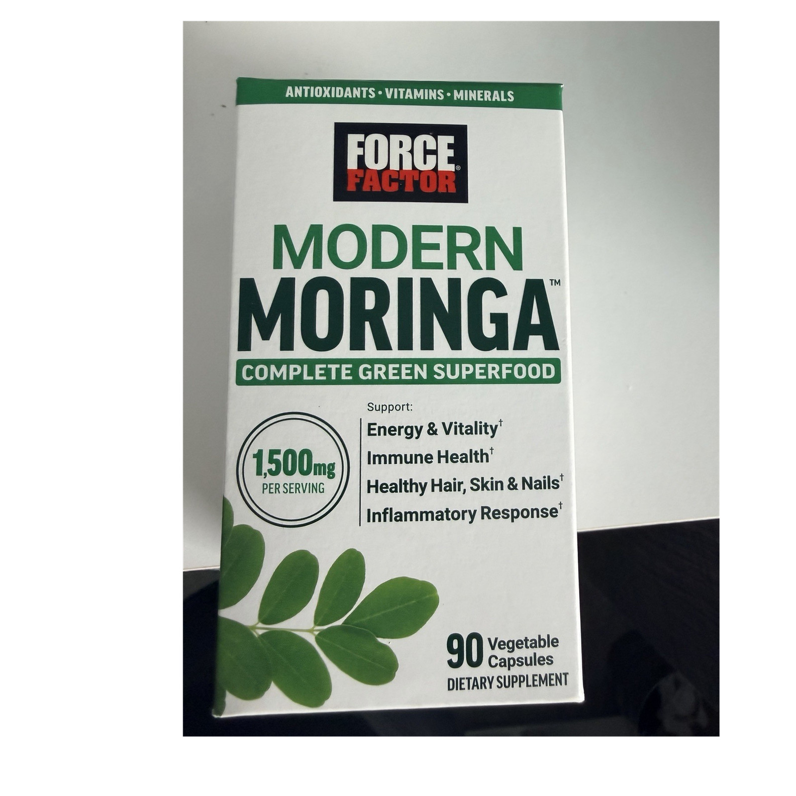 Force Factor Moringa 1500mg Energy Immune Hair Skin Nails 90 Capsules