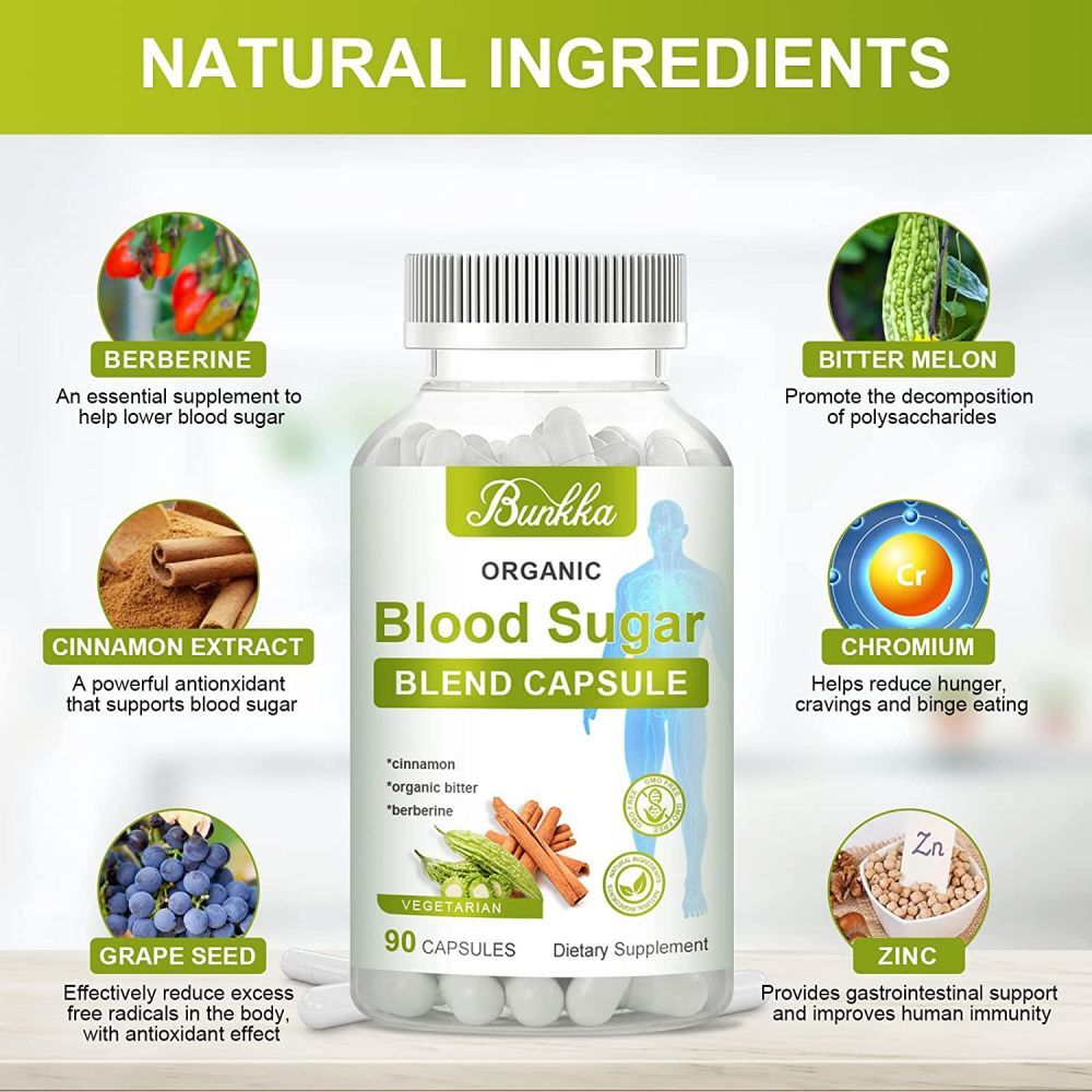 BLOOD SUGAR BLEND SUPPORT 800MG Berberine & Cinnamon 90 Capsules