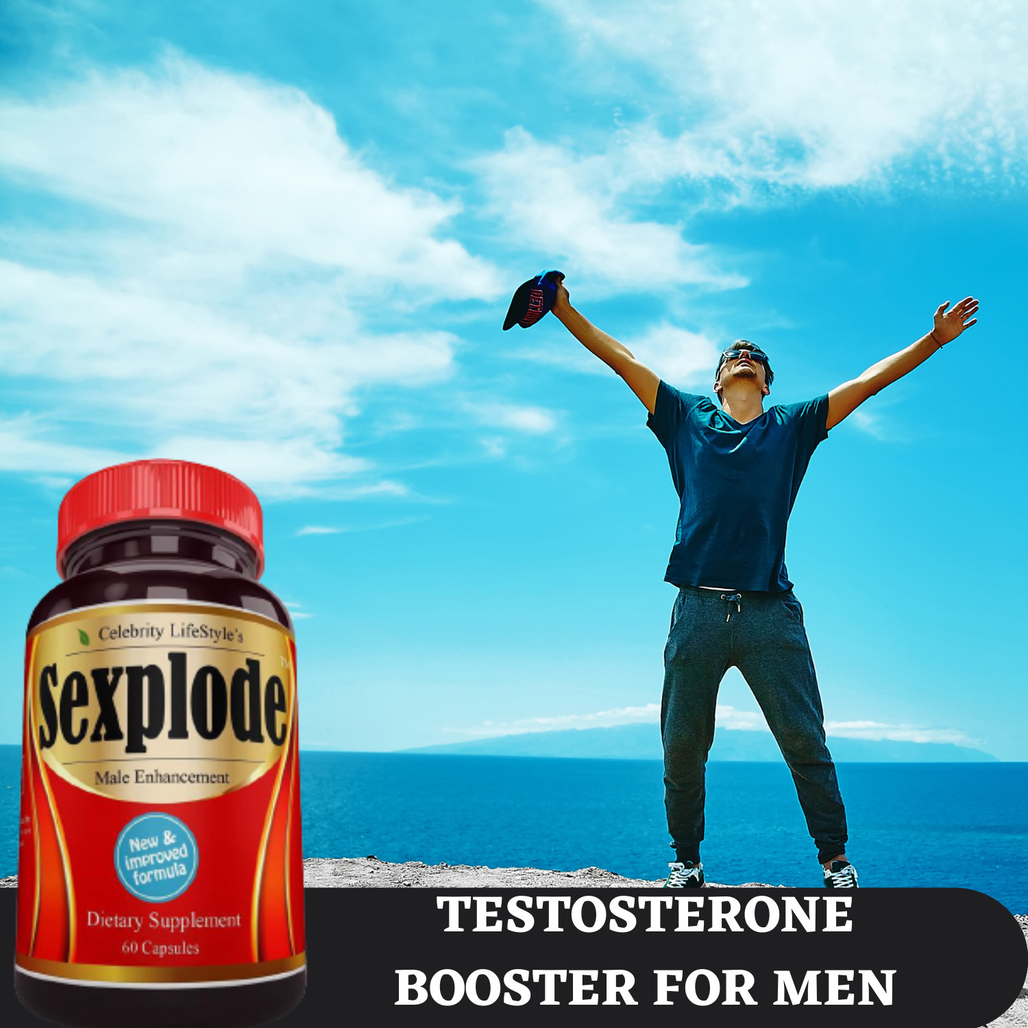 XXXplode for Men Male Enhancement, Testosterone Booster, Energy, Stamina – 60C