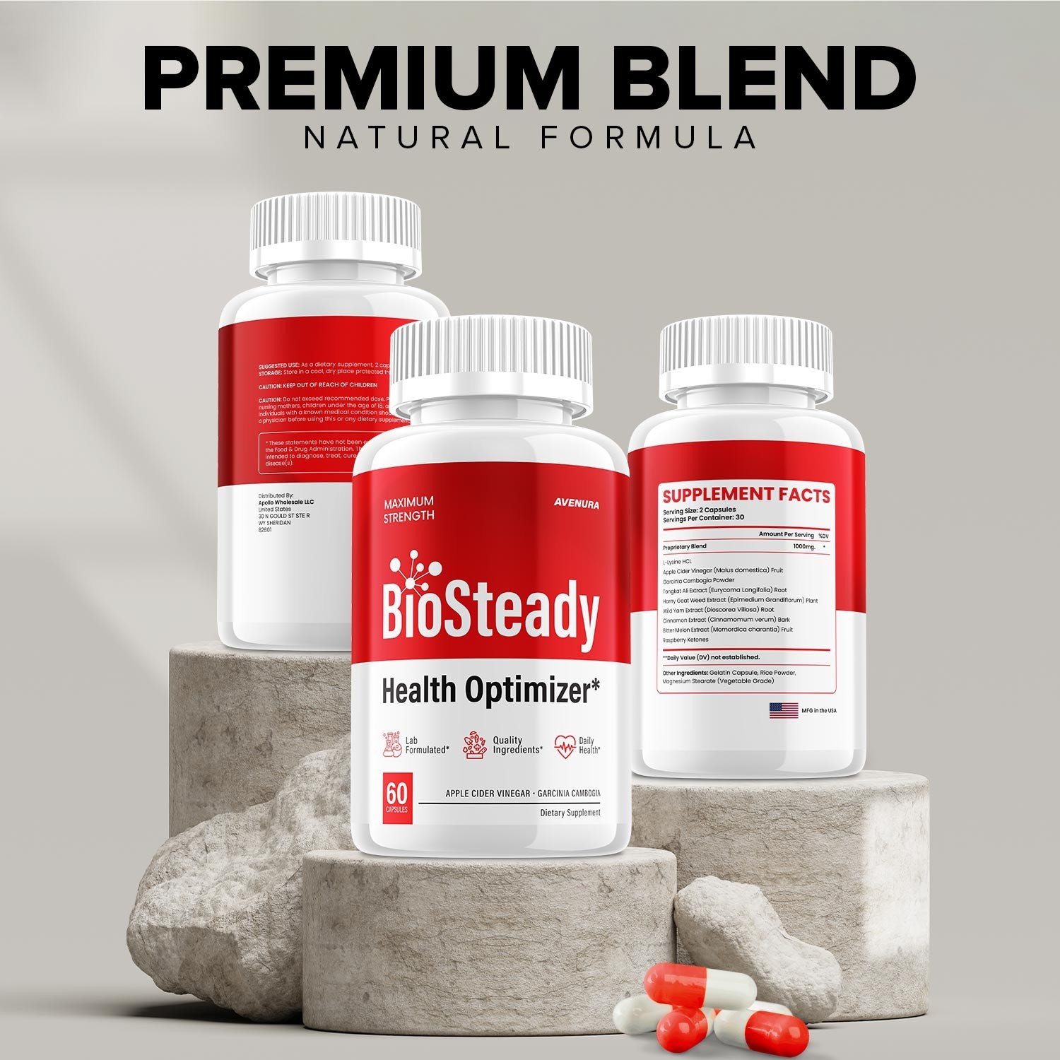 (3 Pack) BioSteady Capsules – Bio Steady Natural Blend Glycogen Support