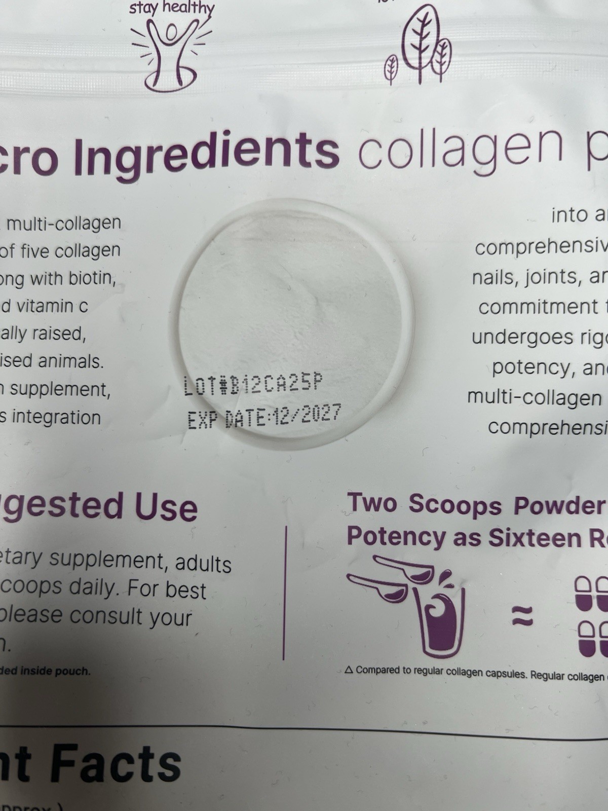 microingredients Multi Collagen Peptides Unflavored 2 lb Exp 12/2027