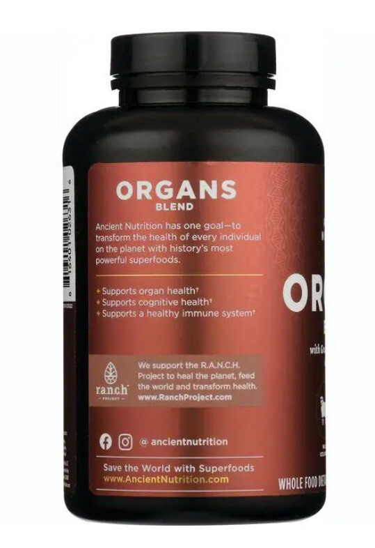 Ancient Nutrition Organ Supplements, Grass-Fed and Wild Organ Complex 180 Caps