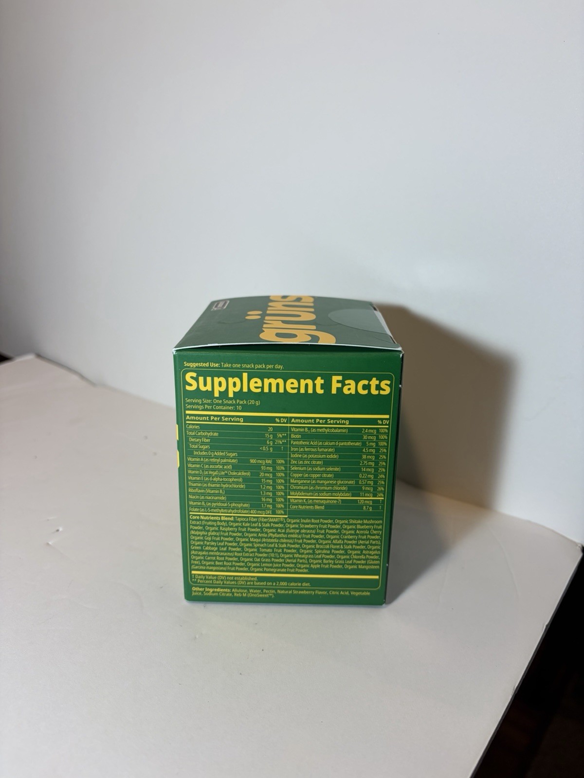 Ü Snacks grüns Superfood Greens Gummies Sugar-Free Dietary Supplement 10 Packs