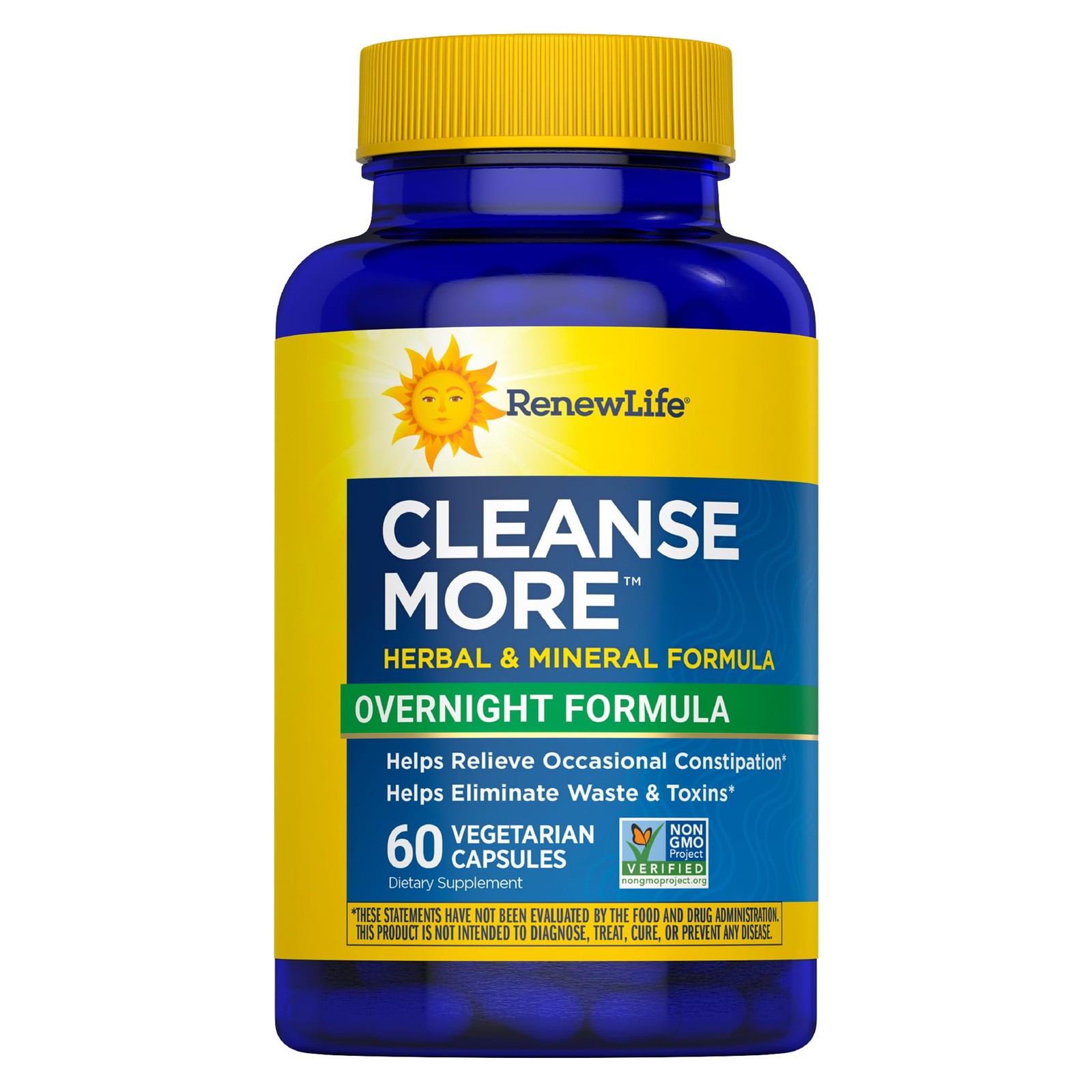 Renew Life Cleanse More Herbal 60 Count (Pack of 1), No Artificial Color