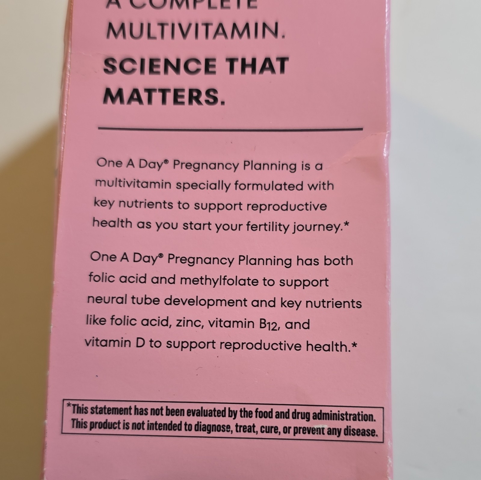 One A Day Pregnancy Planning Multivitamin Tablets 60 Exp 09/2026
