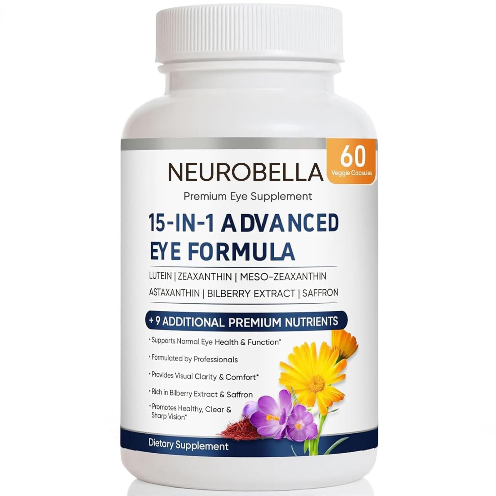 Neurobella Eye Formula, 15 in 1 Daily Wellness 60 Count (Pack of 1)