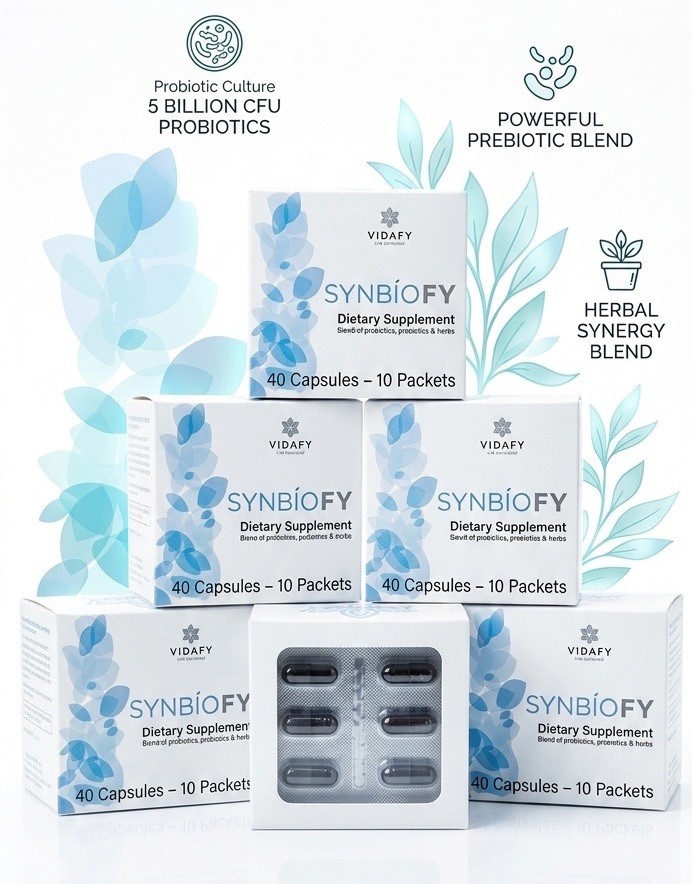 Vidafy Synbiofy Dietary Supplement, Prebiotics & Herbs – 40 Caps Exp 10/2026