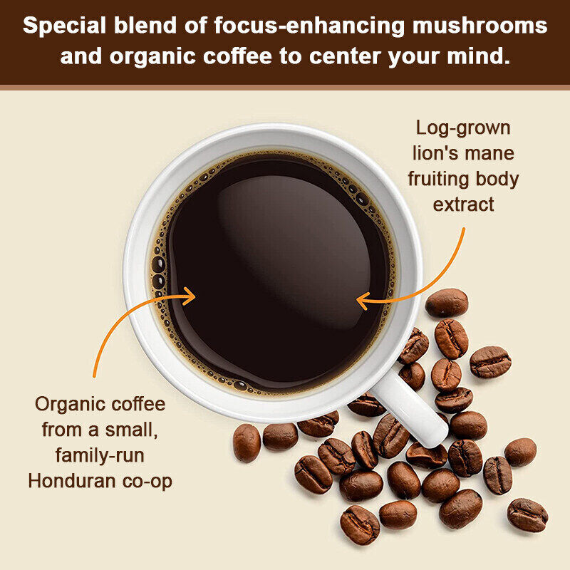 400g Mushroom Complex Coffee Powder Support Immune Health Refresh Your Brain