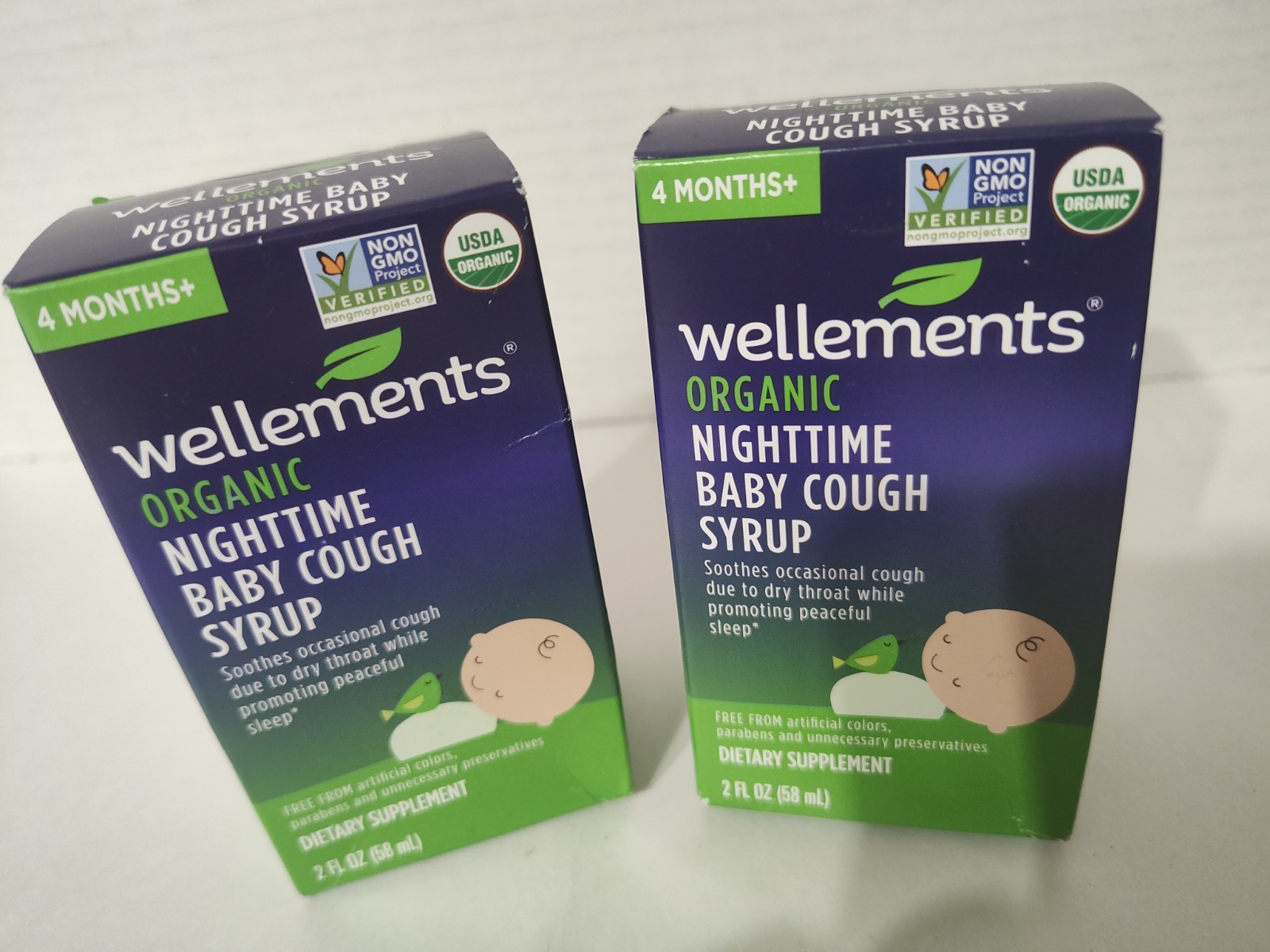 2 Wellements Organic Nighttime Baby Cough Syrup 2oz EXP 1/27