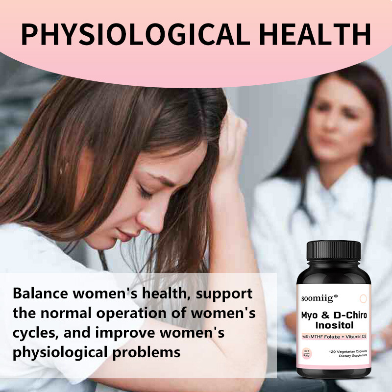 Myo-Inositol D-Chiro Inositol Supplement Vitamin D3 Hormonal Balance for Women